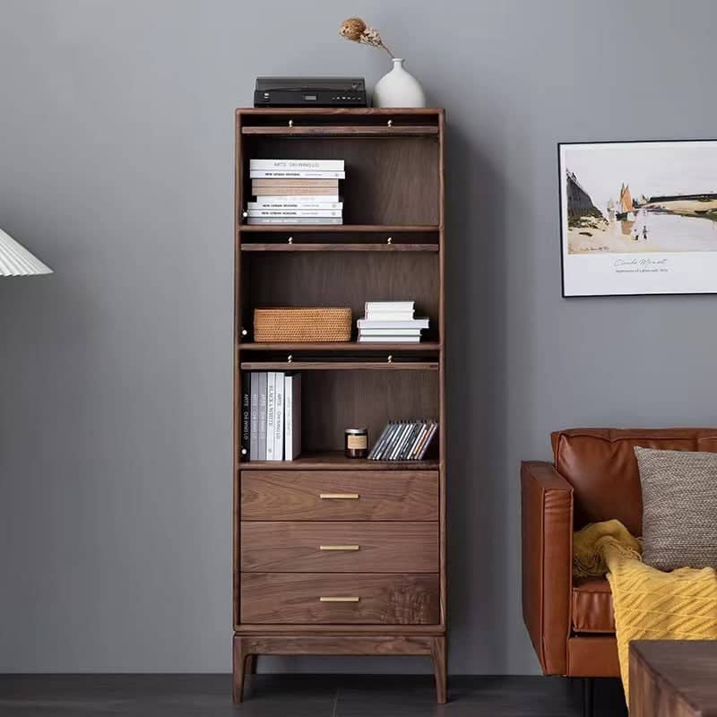 Wooden storage unit with drawers