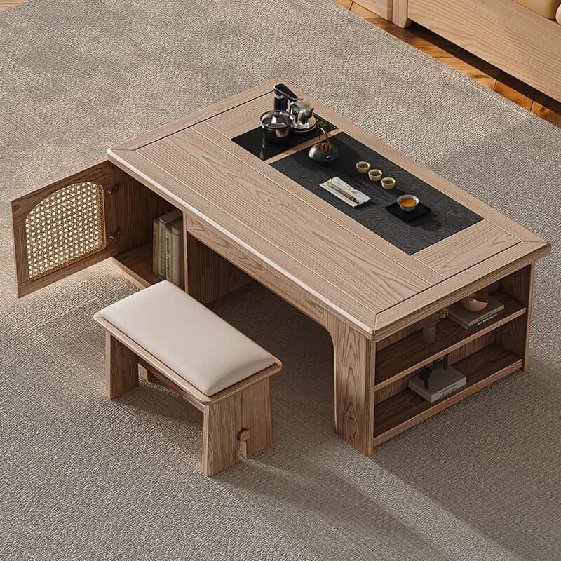 Double coffee table with seat and luxury cabinet