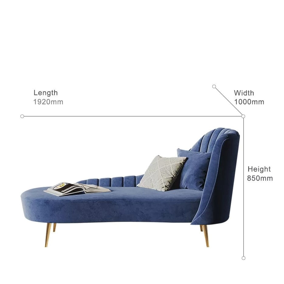 Chic velvet relaxation chaise longue