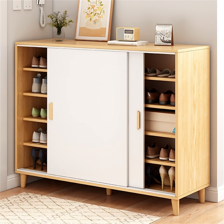 Sliding door shoe cabinet