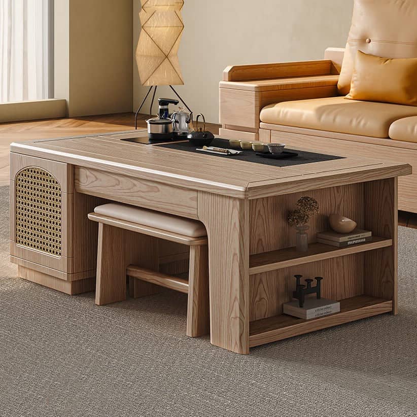 Double coffee table with seat and luxury cabinet