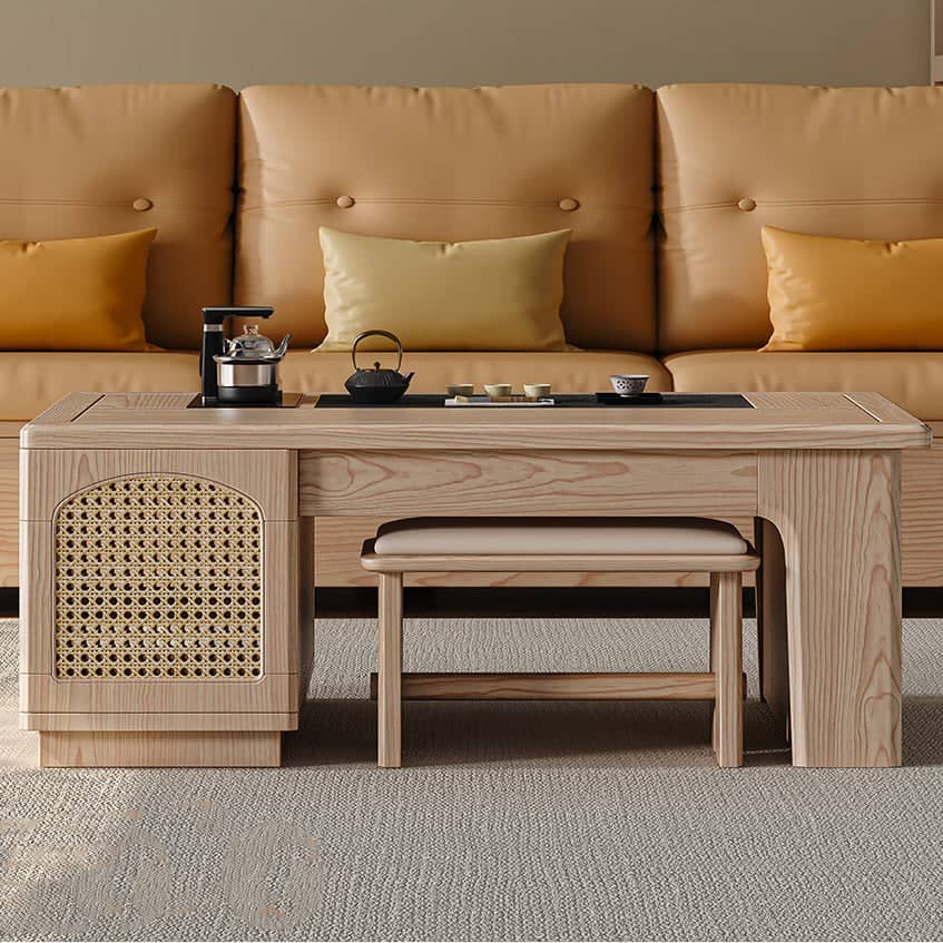 Double coffee table with seat and luxury cabinet