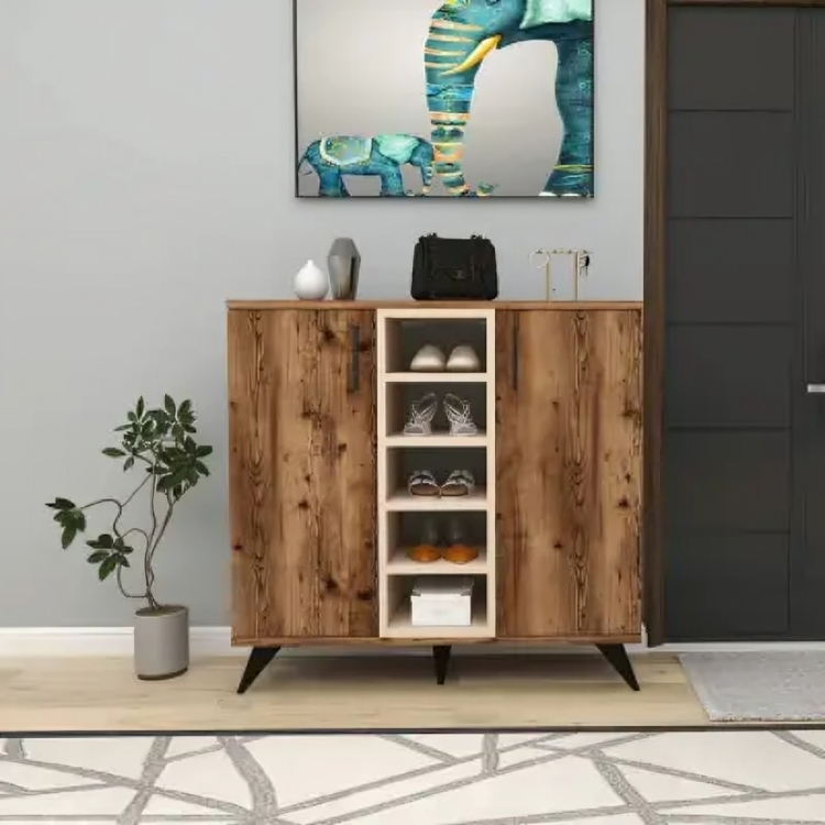 Shoe cabinet with shelves