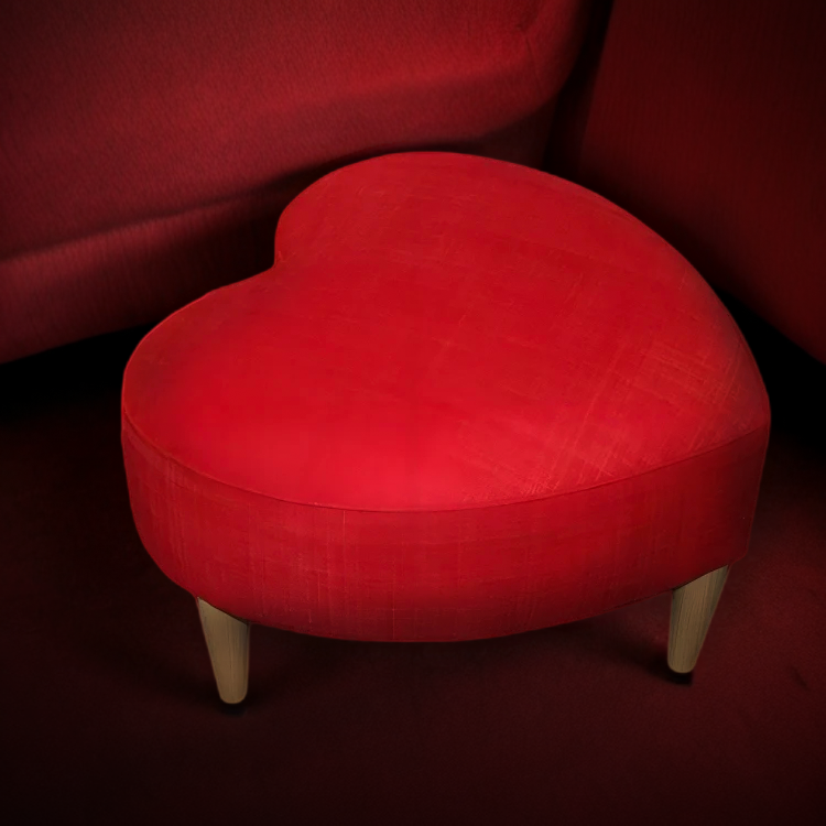 Heart shaped pouf