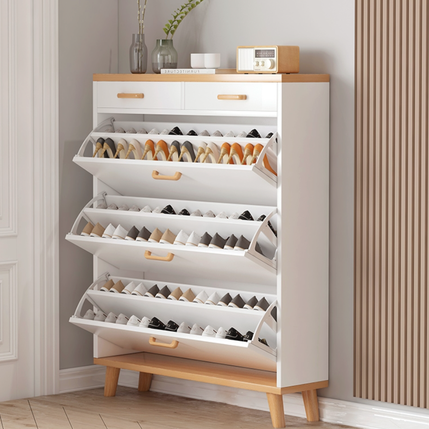 Modern wooden shoe cabinet