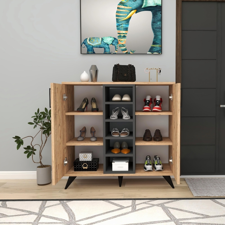 Shoe cabinet with shelves