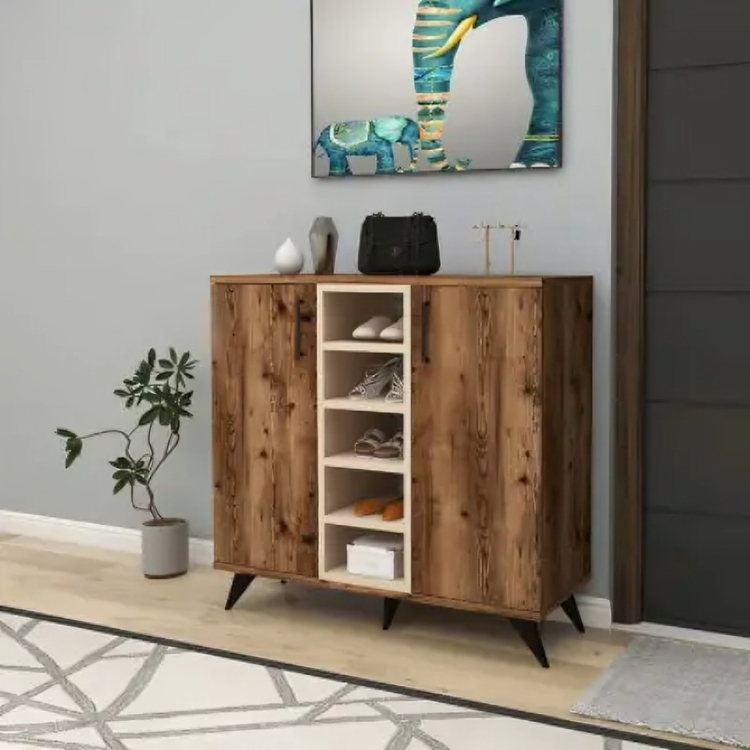 Shoe cabinet with shelves