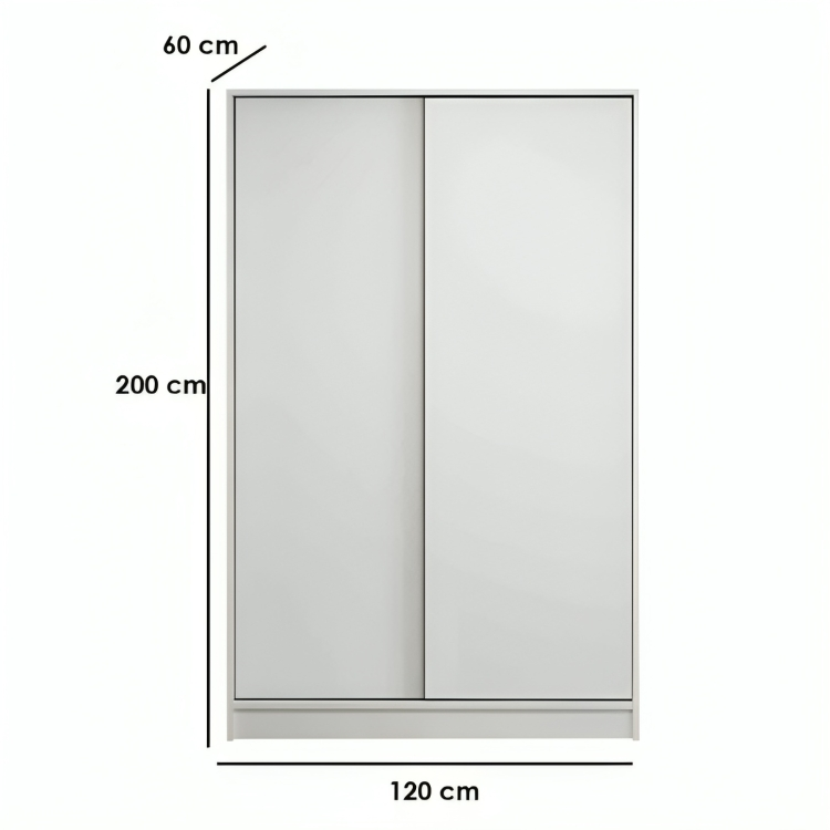 Sliding door wardrobe with built-in hanger