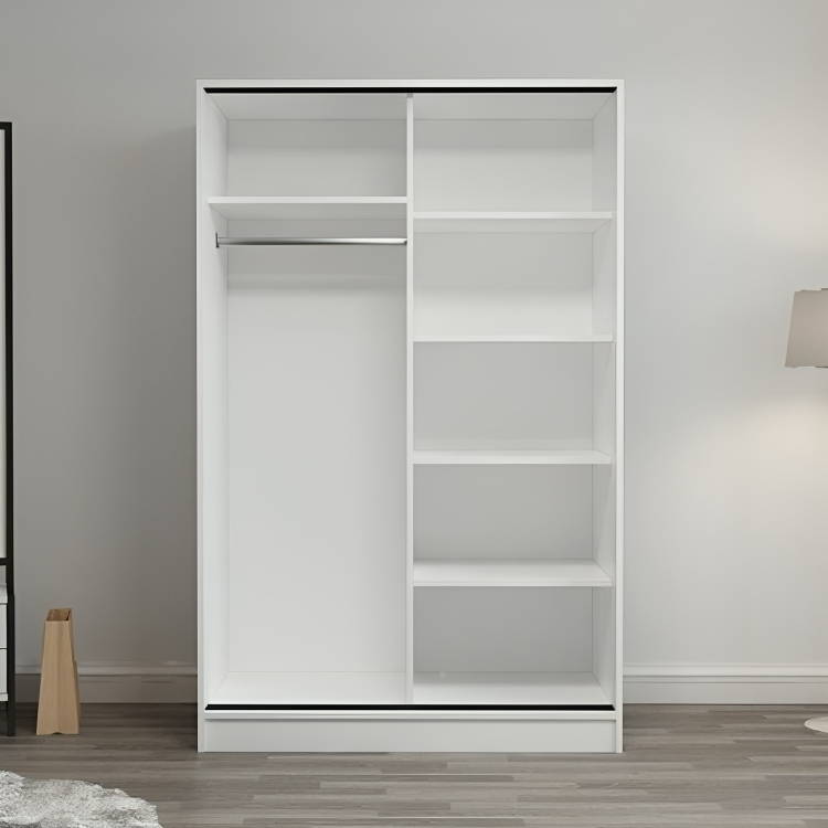 Sliding door wardrobe with built-in hanger