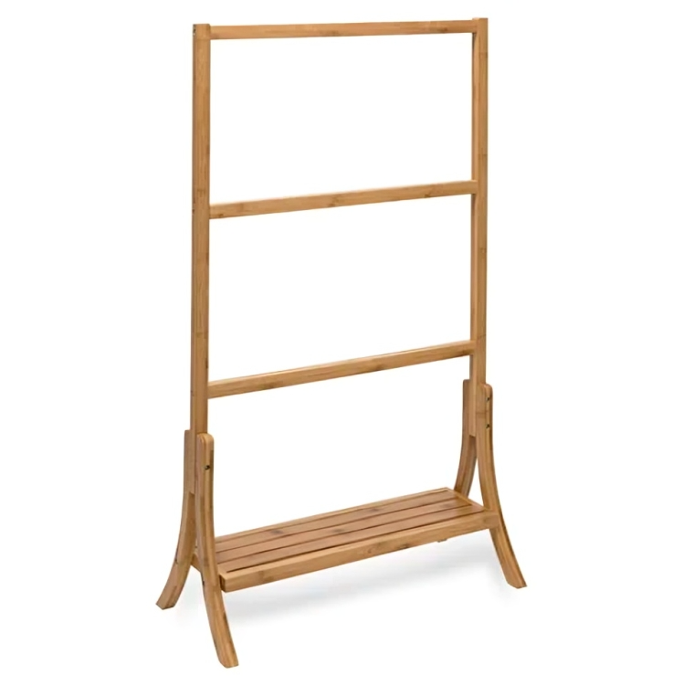 Wooden hanger with shelves