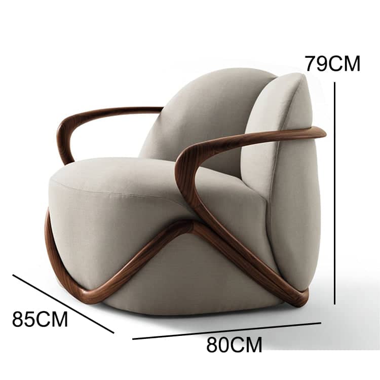 Modern chair with wooden frame