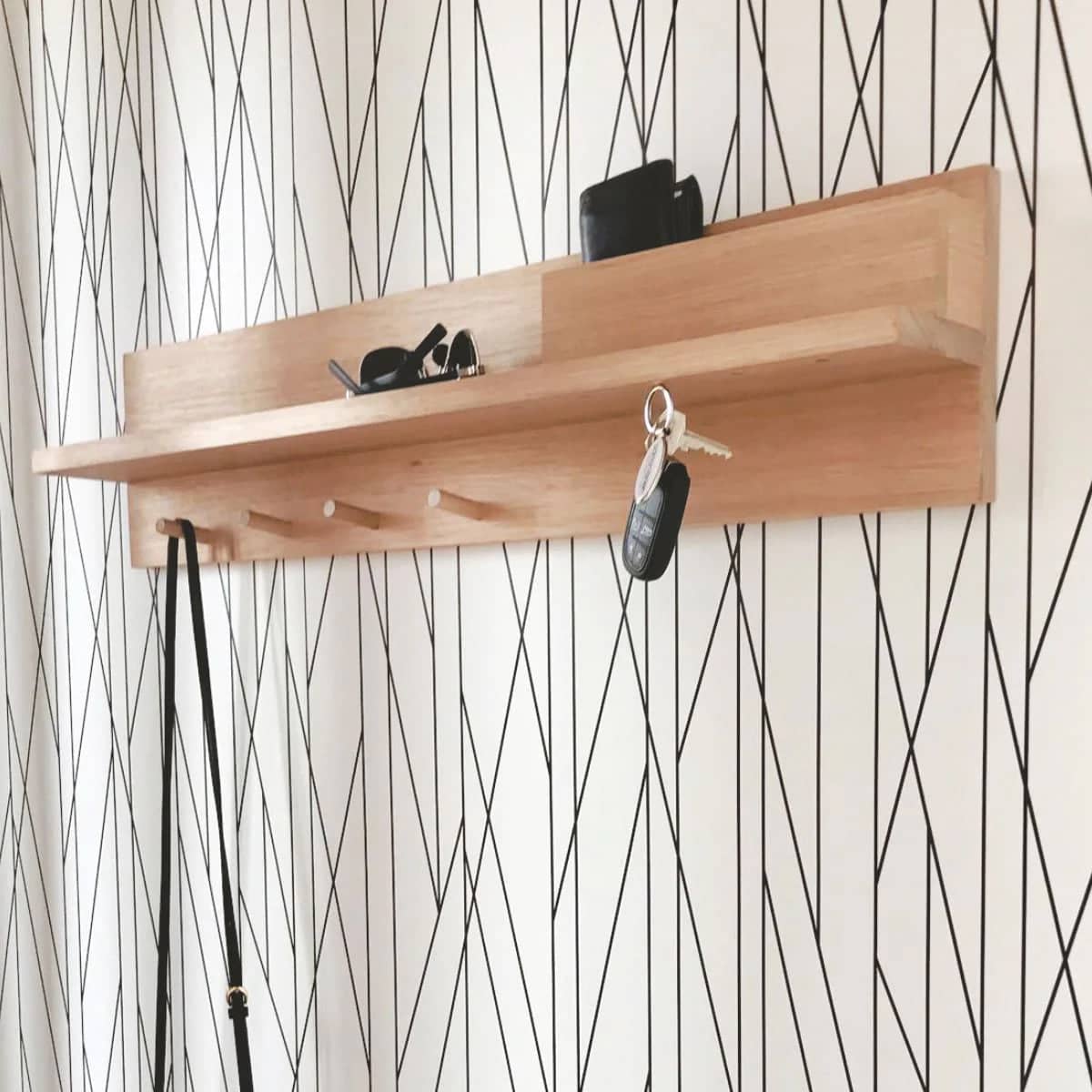 Wooden hanging shelf