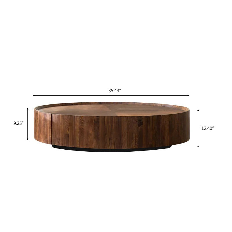 Brown round coffee table