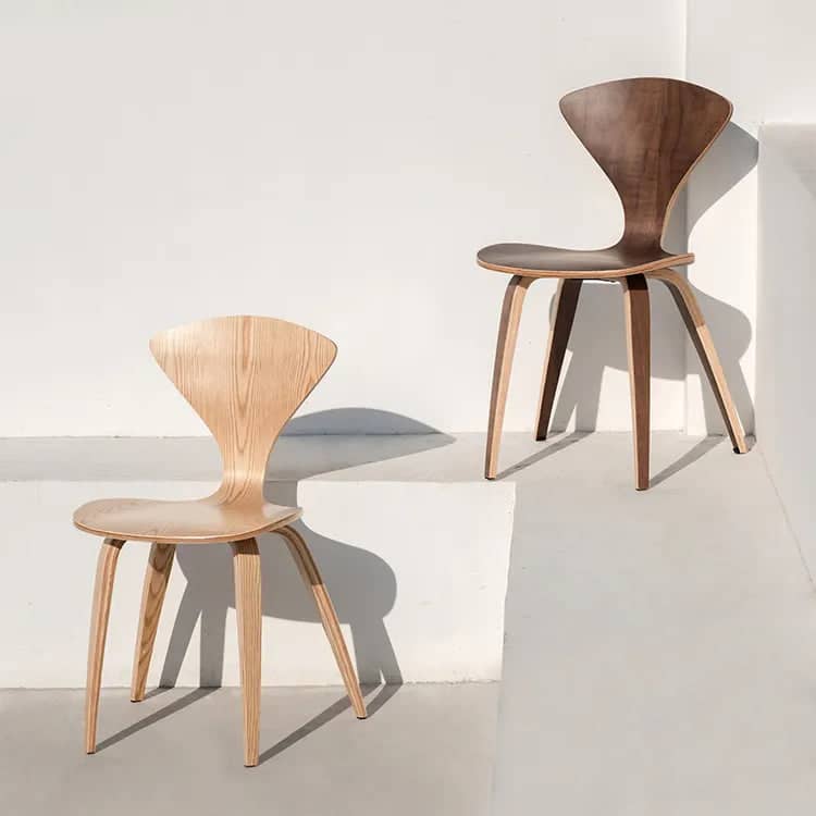 Two-tone wooden dining chair