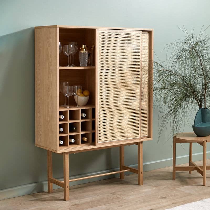 Rattan Shelf Kitchen Cabinet