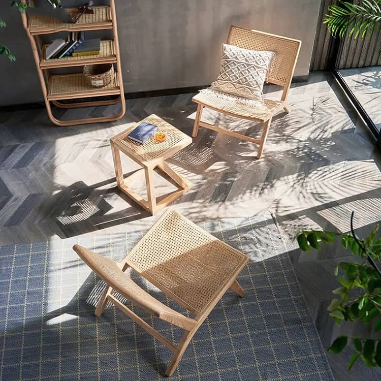 Attractive wooden rattan chair