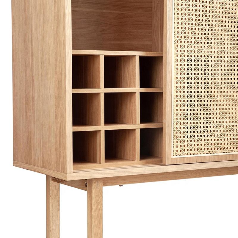 Rattan Shelf Kitchen Cabinet