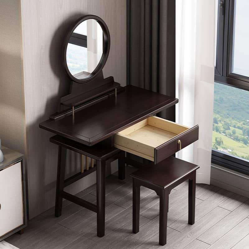 Dresser with mirror and chair