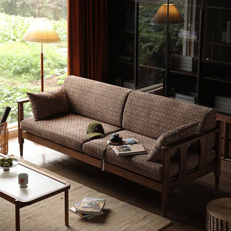 Stylish wooden sofa