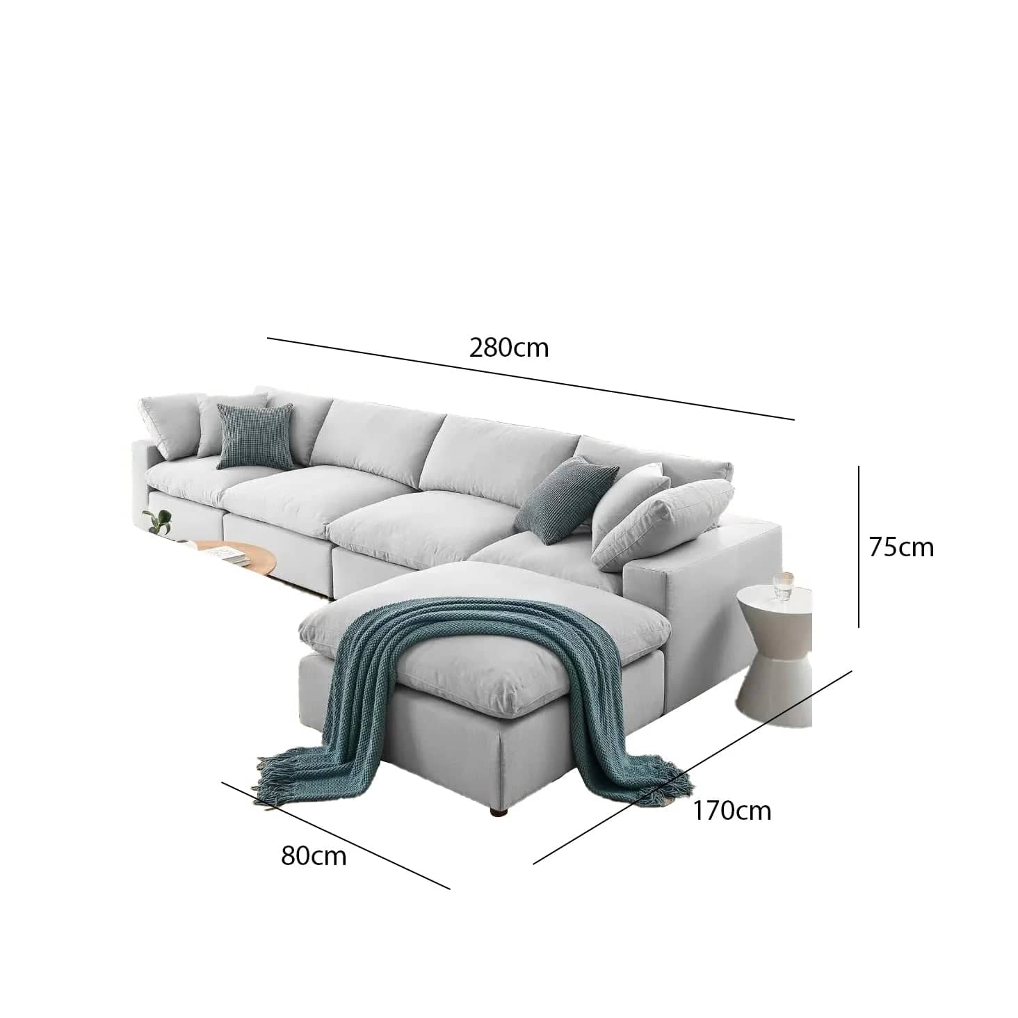 L-shaped sofa with minimalist design