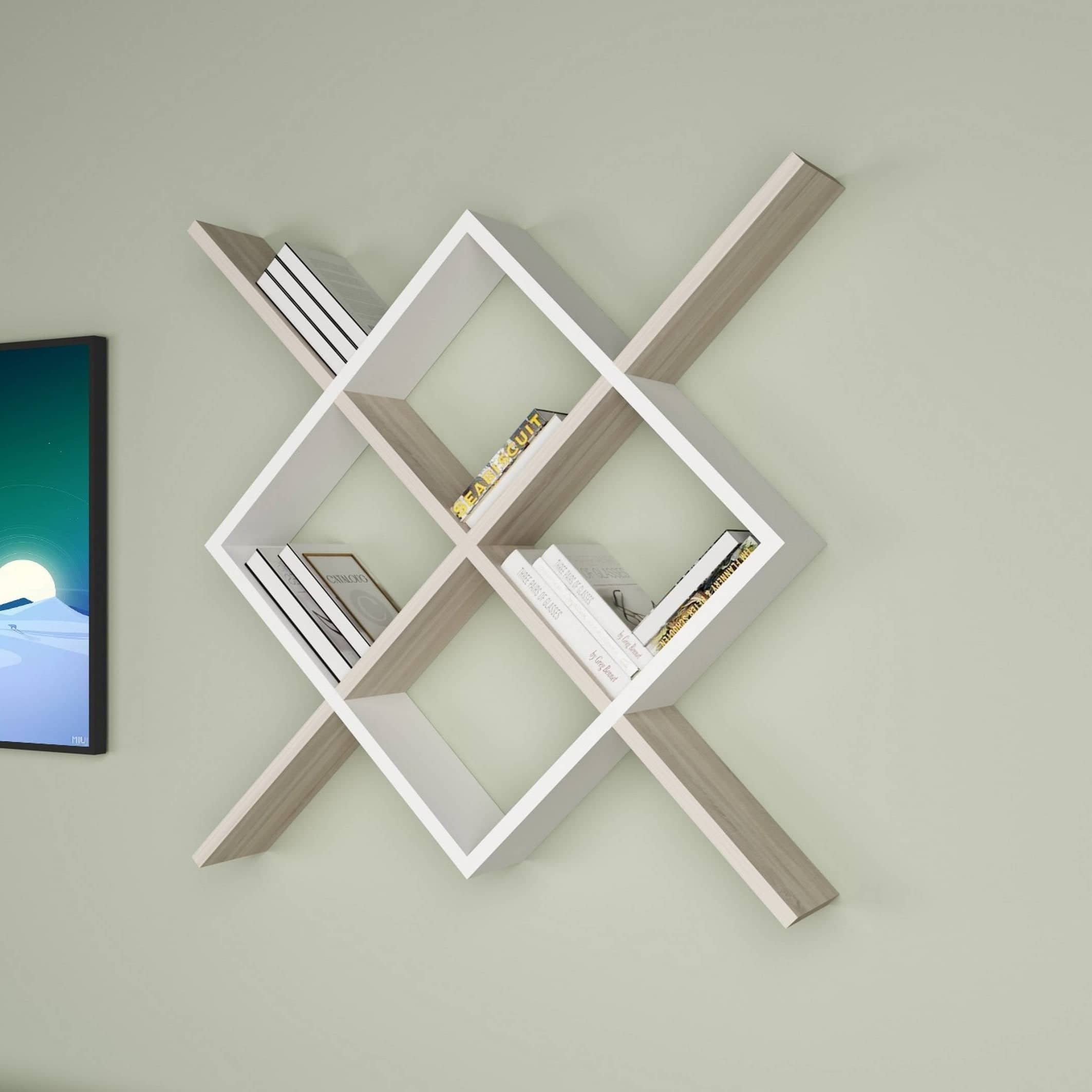 Geometric design shelving unit