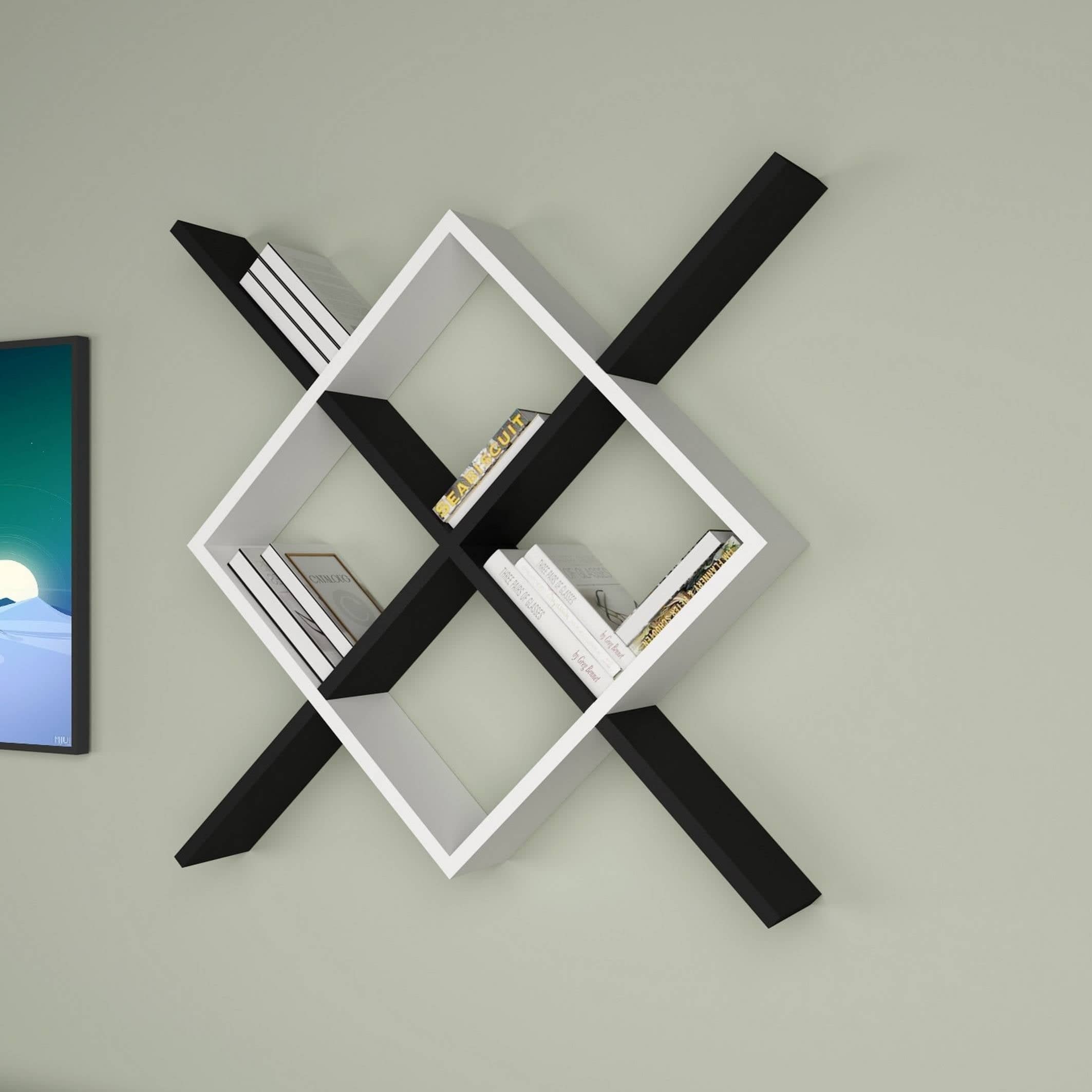 Geometric design shelving unit