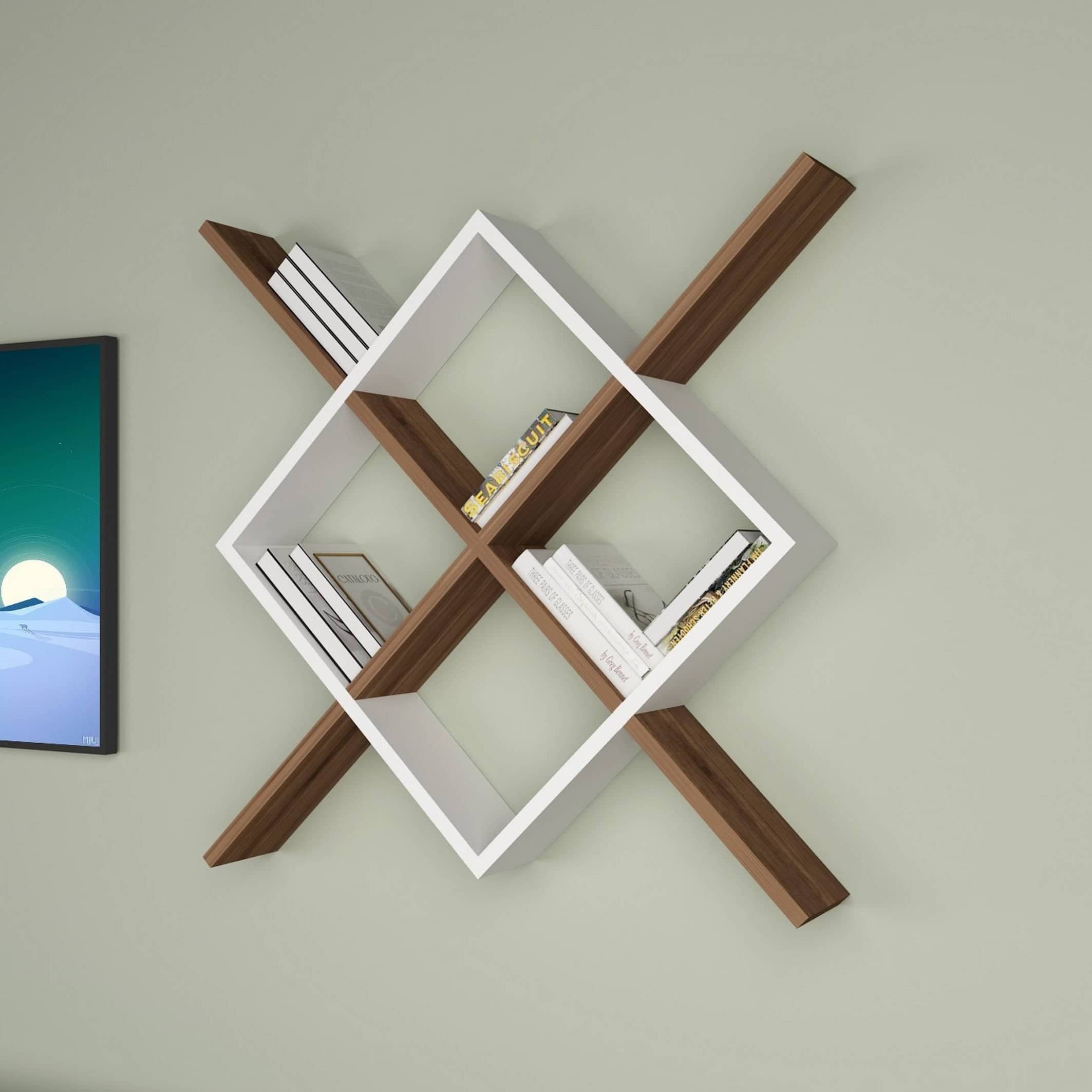 Geometric design shelving unit