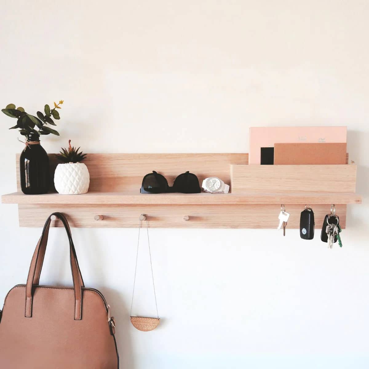 Wooden hanging shelf