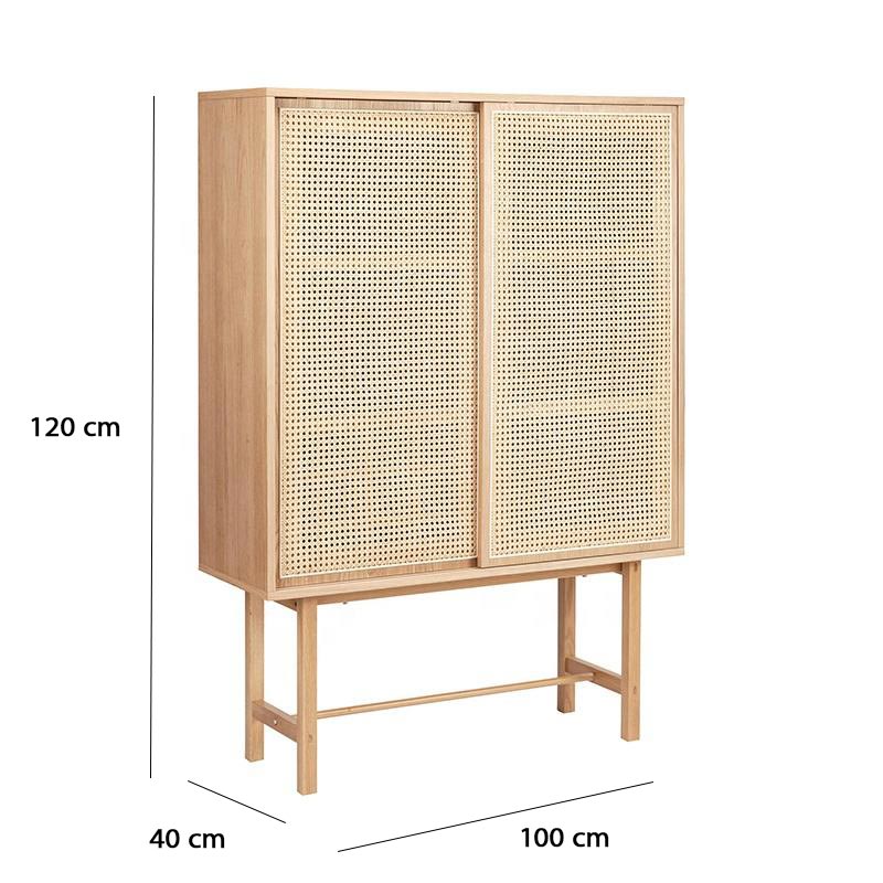 Rattan Shelf Kitchen Cabinet