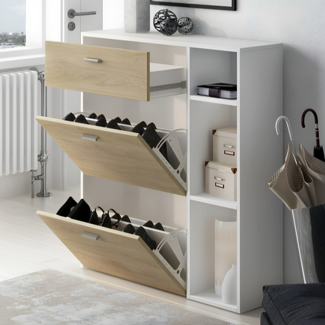 Modern wooden shoe cabinet