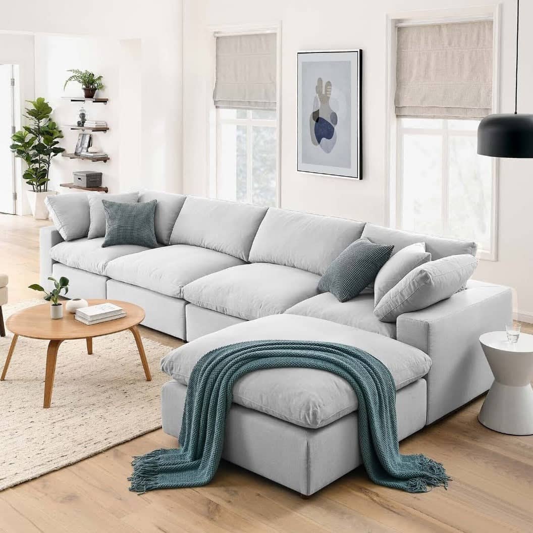 L-shaped sofa with minimalist design