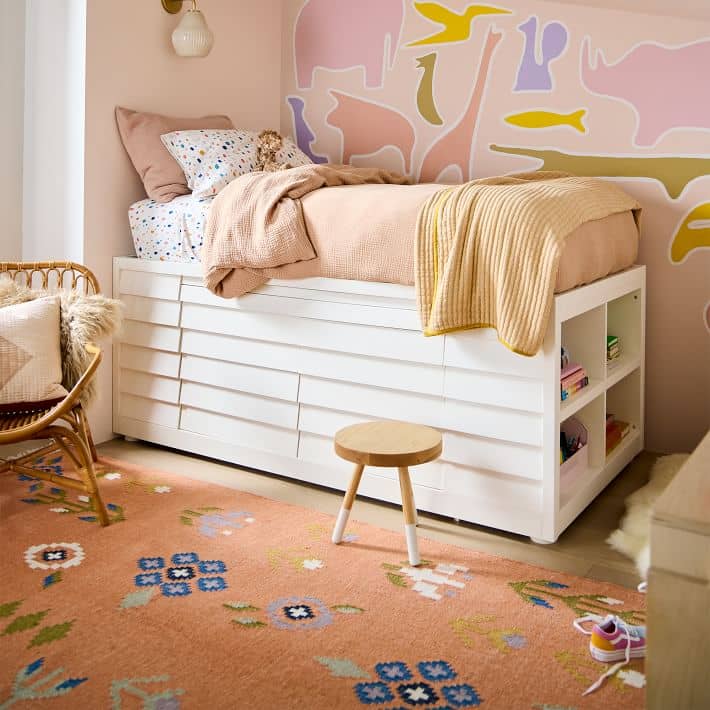 Baby bed with storage units