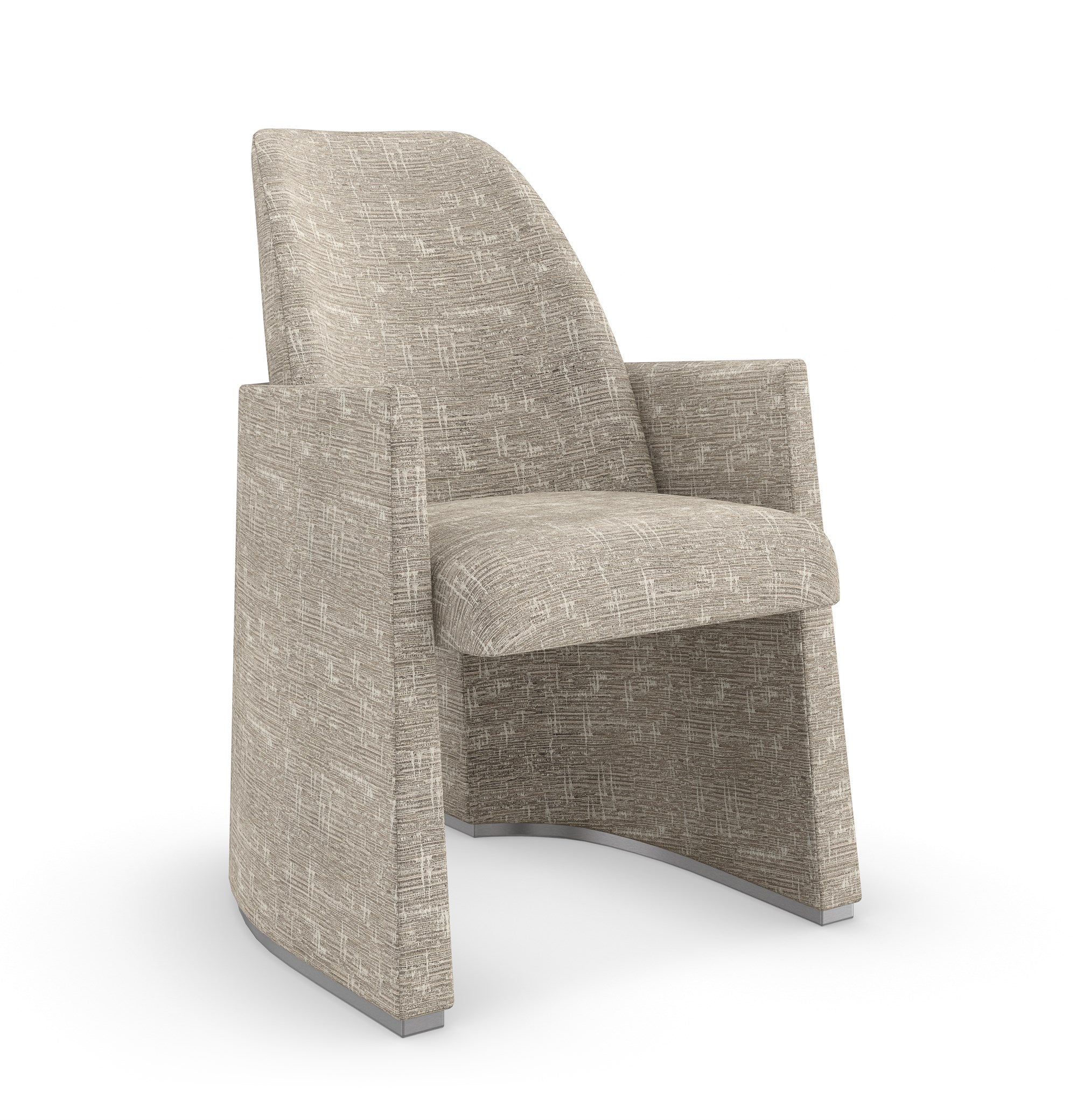 Padded dining chair with armrest